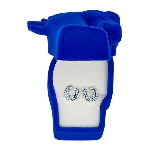 AWST Int'l Rhinestone Horseshoe Earrings w/Horse Head Gift Box - Breeches.com - Flyclothing LLC