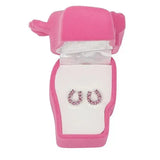 AWST Int'l Rhinestone Horseshoe Earrings w/Horse Head Gift Box - Breeches.com - Flyclothing LLC
