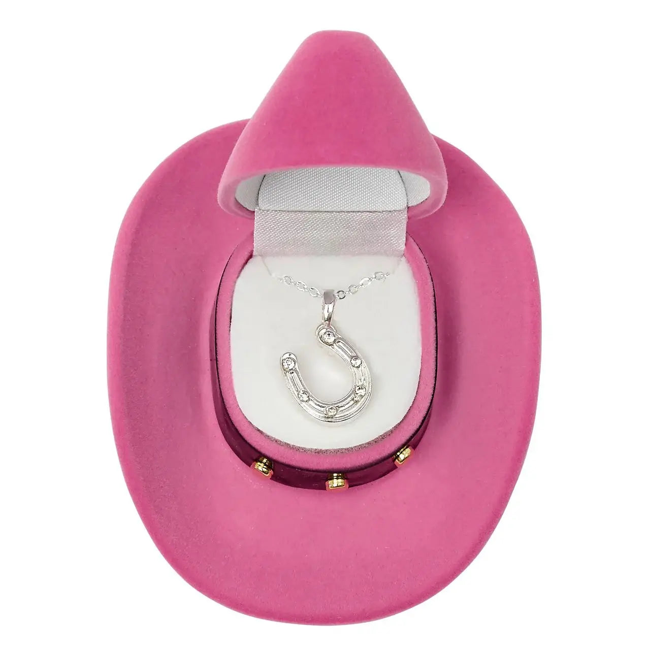 AWST Int'l Horseshoe Pendant Necklace w/Colorful Cowboy Hat Gift Box - Breeches.com - Flyclothing LLC