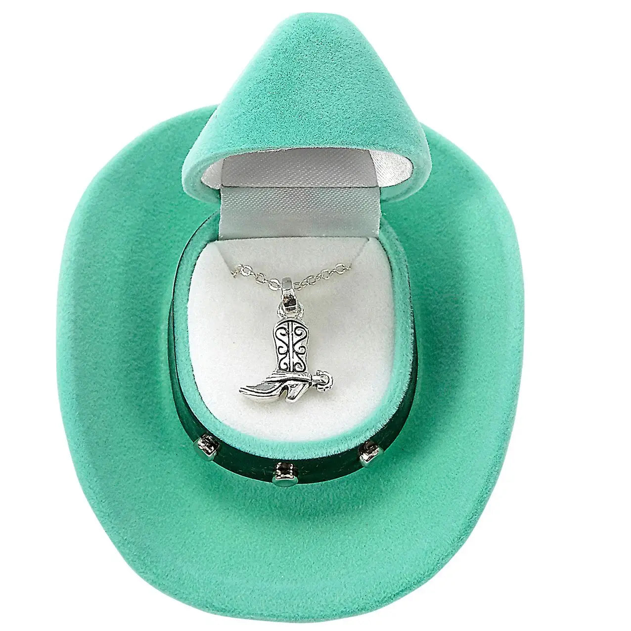 AWST Int'l Cowboy Boot Necklace w/Colorful Cowboy Hat Gift Box - Breeches.com - Flyclothing LLC