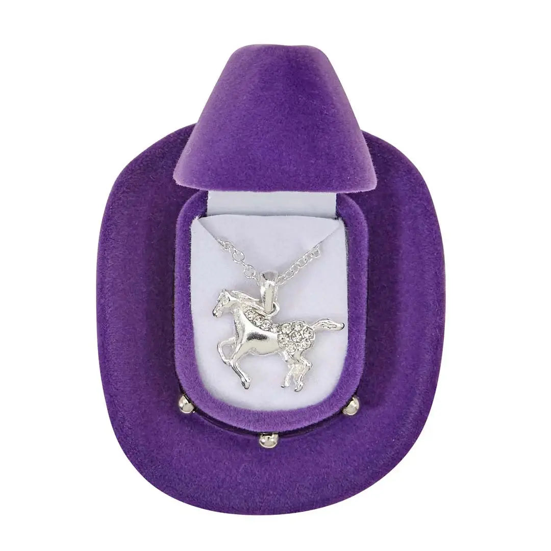 AWST Int'l Galloping Horse Necklace w/Colorful Cowboy Hat Box - Breeches.com - Flyclothing LLC