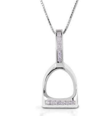 AWST Int'l Sterling Silver & CZ Stirrup Necklace - Breeches.com - Flyclothing LLC