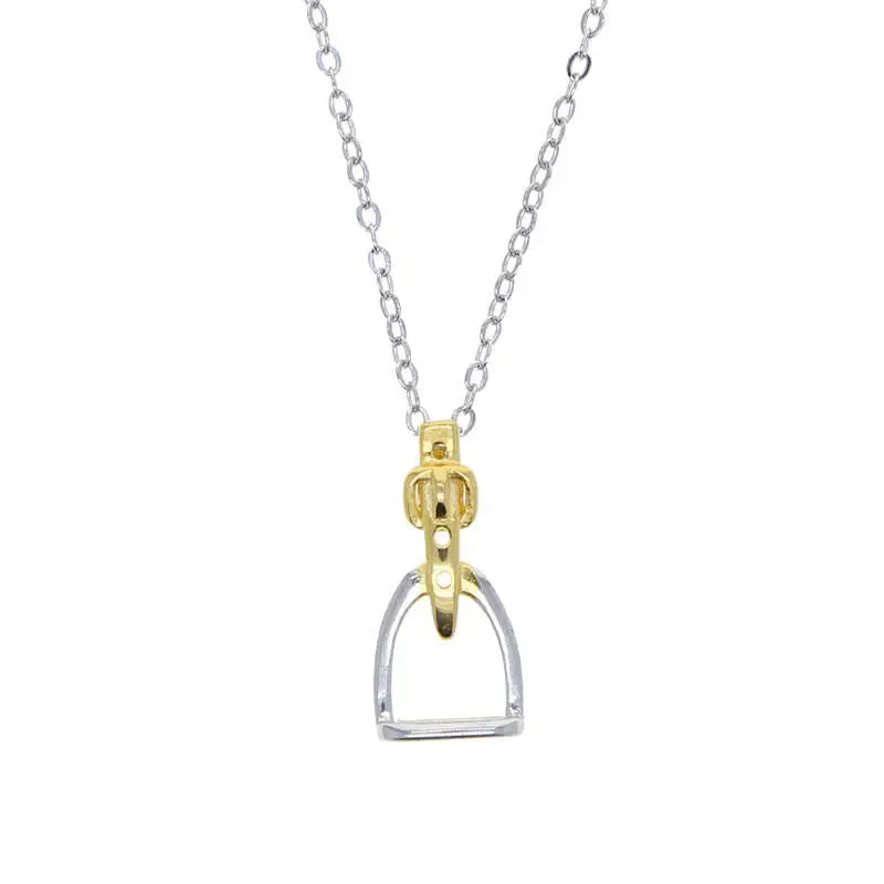 AWST Int'l Two-Tone Rhodium Stirrup Necklace - Breeches.com - Flyclothing LLC