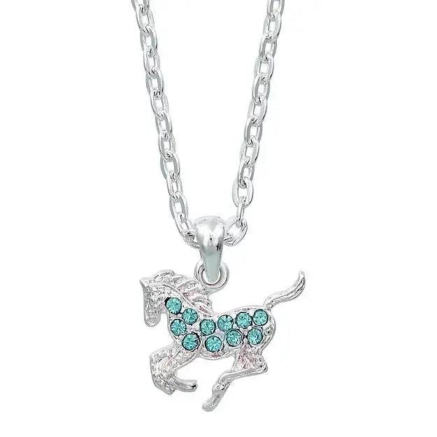 AWST Int'l Aqua Precious Pony Necklace w/Aqua Horse Head Gift Box - Breeches.com - Flyclothing LLC