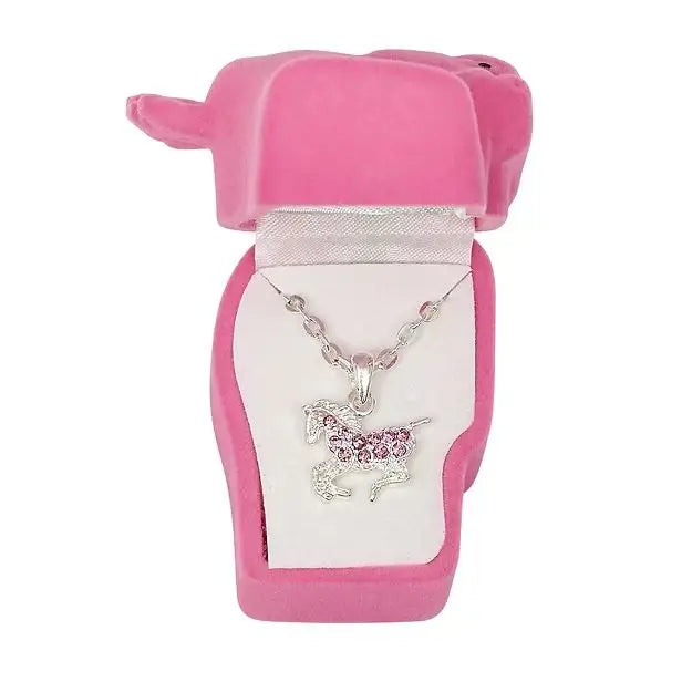 AWST Int'l Aqua Precious Pony Necklace w/Aqua Horse Head Gift Box - Breeches.com - Flyclothing LLC