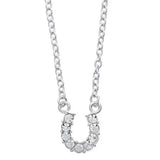 AWST Int'l Aqua Rhinestone Horseshoe Necklace w/Horse Head Gift Box - Breeches.com - Flyclothing LLC