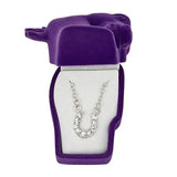 AWST Int'l Aqua Rhinestone Horseshoe Necklace w/Horse Head Gift Box - Breeches.com - Flyclothing LLC