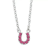 AWST Int'l Aqua Rhinestone Horseshoe Necklace w/Horse Head Gift Box - Breeches.com - Flyclothing LLC