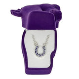 AWST Int'l Aqua Rhinestone Horseshoe Necklace w/Horse Head Gift Box - Breeches.com - Flyclothing LLC
