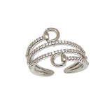 AWST Int'l Rhodium Spiral Rhinestones & Snaffle Bit Adjustable Ring - Breeches.com - Flyclothing LLC