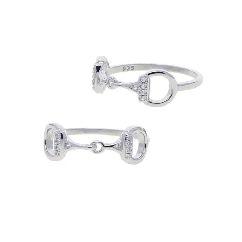 AWST Int'l Sterling Silver CZ Snaffle Bit Ring - Breeches.com - Flyclothing LLC