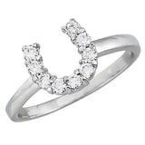 AWST Int'l Sterling Silver & Clear CZ Horseshoe Ring - Breeches.com - Flyclothing LLC