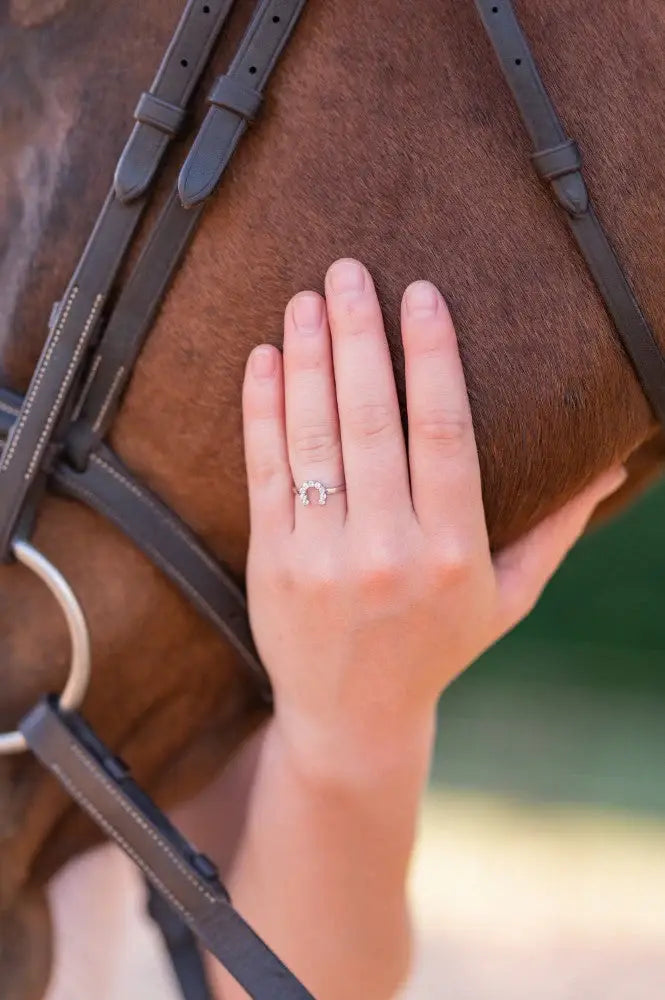 AWST Int'l Sterling Silver & Clear CZ Horseshoe Ring - Breeches.com - Flyclothing LLC
