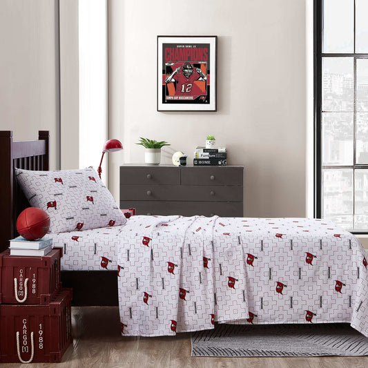 Tampa Bay Buccaneers Scatter Sheet Set Twin - Logo Brands - Flyclothing LLC