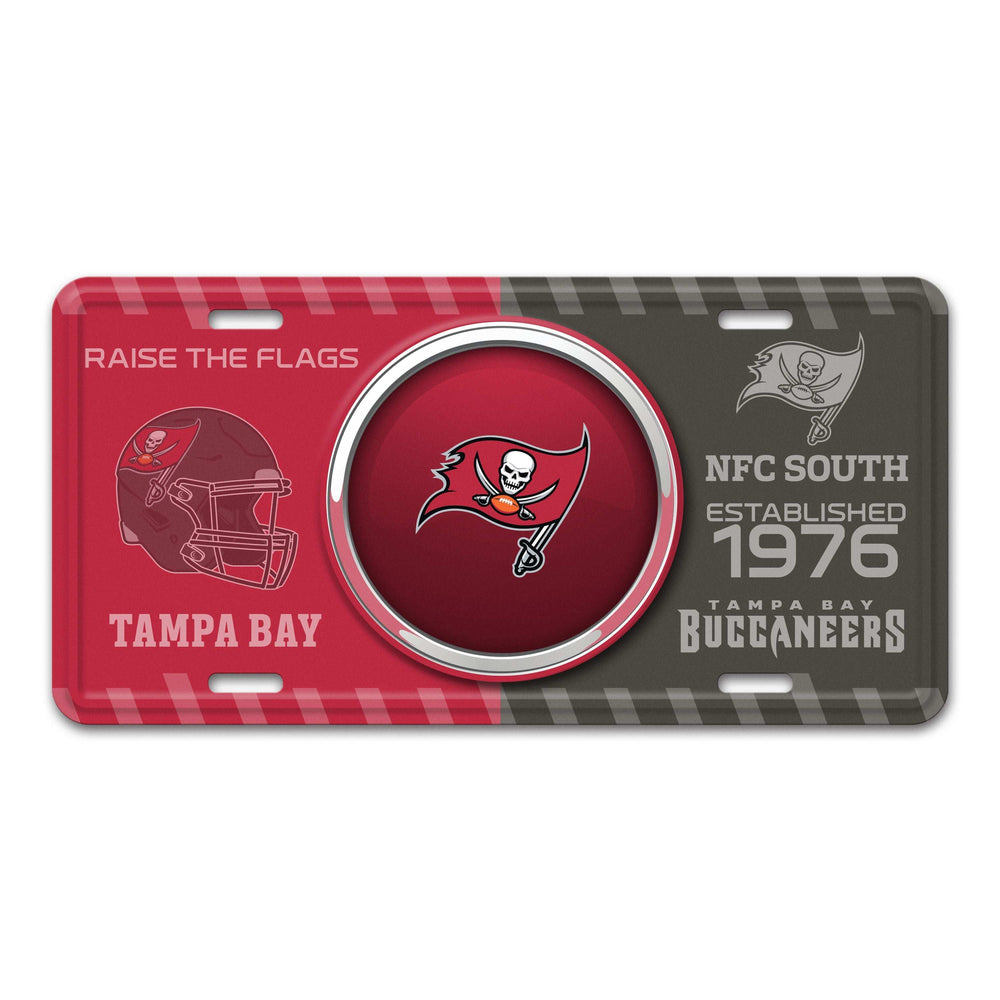 NFL - Tampa Bay Buccaneers Embossed Metal License Plate - Logo Brands - Flyclothing LLC