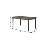 59" Gray Wood Dining Table - HomeRoots - Flyclothing LLC