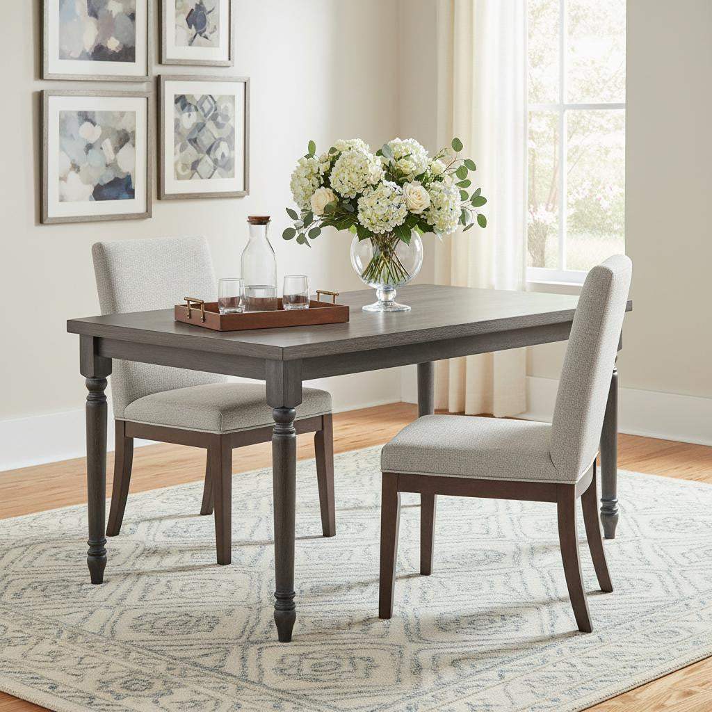 59" Gray Wood Dining Table - HomeRoots - Flyclothing LLC