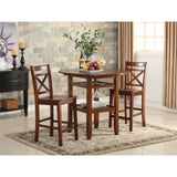 40" Brown Wood Rounded Drop Leaf Bar Table - Homeroots - Flyclothing LLC