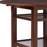 40" Brown Wood Rounded Drop Leaf Bar Table - Homeroots - Flyclothing LLC