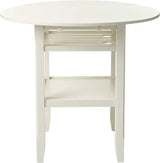 40" Cream Wood Rounded Drop Leaf Bar Table - Homeroots - Flyclothing LLC