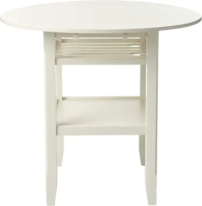 40" Cream Wood Rounded Drop Leaf Bar Table - Homeroots - Flyclothing LLC