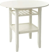 40" Cream Wood Rounded Drop Leaf Bar Table - Homeroots - Flyclothing LLC
