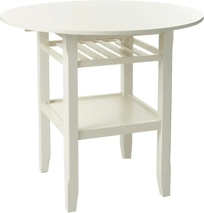 40" Cream Wood Rounded Drop Leaf Bar Table - Homeroots - Flyclothing LLC