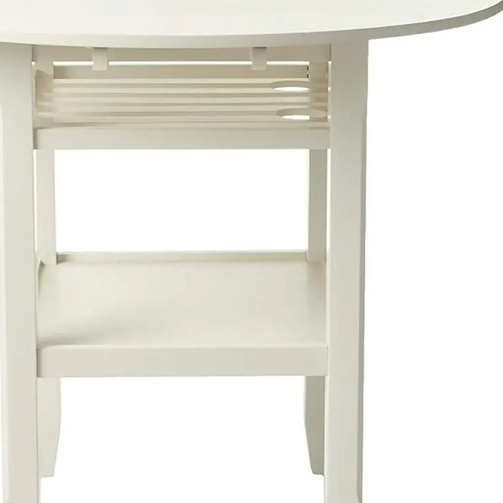 40" Cream Wood Rounded Drop Leaf Bar Table - Homeroots - Flyclothing LLC