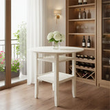 40" Cream Wood Rounded Drop Leaf Bar Table - Homeroots - Flyclothing LLC