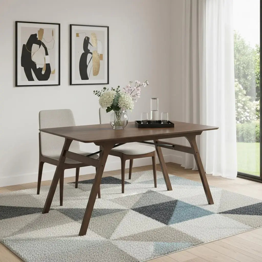 59" Walnut Wood Dining Table - Homeroots - Flyclothing LLC