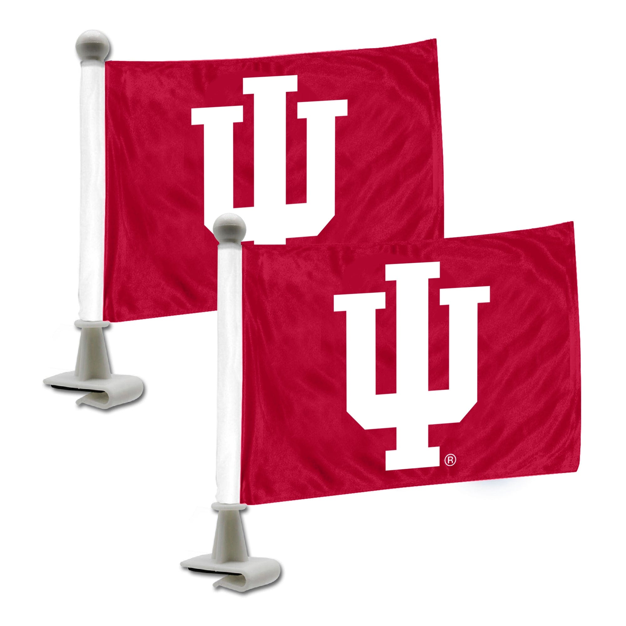 Indiana Hooisers Ambassador Car Flags - 2 Pack Mini Auto Flags, 4in X 6in - Indiana