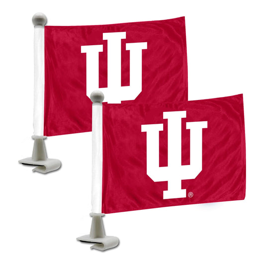 Indiana Hooisers Ambassador Car Flags - 2 Pack Mini Auto Flags, 4in X 6in - Indiana