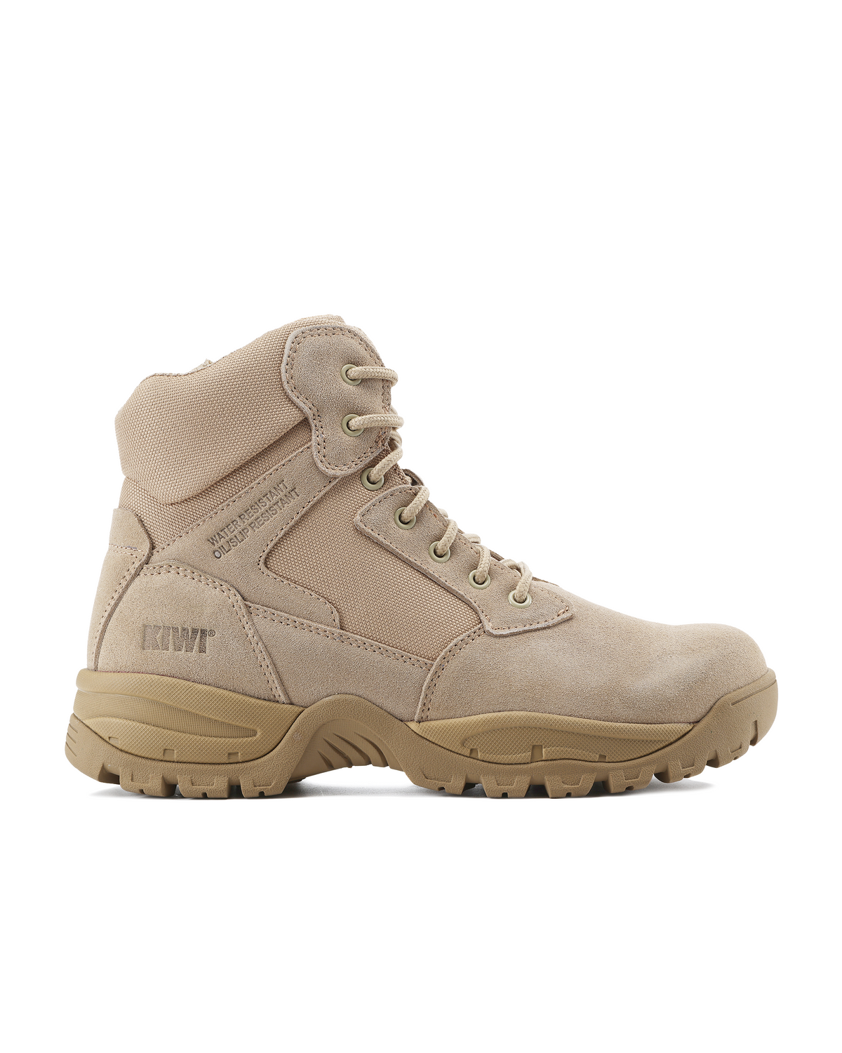Kiwi Rugged Sand Suede Mid-Cut 6" Steel Toe Zipped Water Resistant Tactical Boots [60000] - Kiwi - Flyclothing LLC