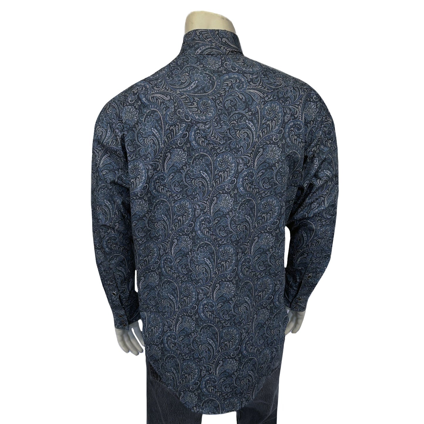Rockmount Ranch Wear Men's Ornate Paisley Print Western Shirt in Navy - Rockmount Clothing - Flyclothing LLC