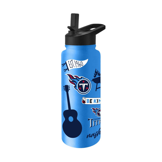 Tennessee Titans 34oz Titan Blue Native Quencher Bottle - Logo Brands - Flyclothing LLC