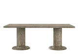 84" Gray Wood Double Pedestal Base Dining Table - Homeroots - Flyclothing LLC
