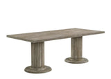 84" Gray Wood Double Pedestal Base Dining Table - Homeroots - Flyclothing LLC