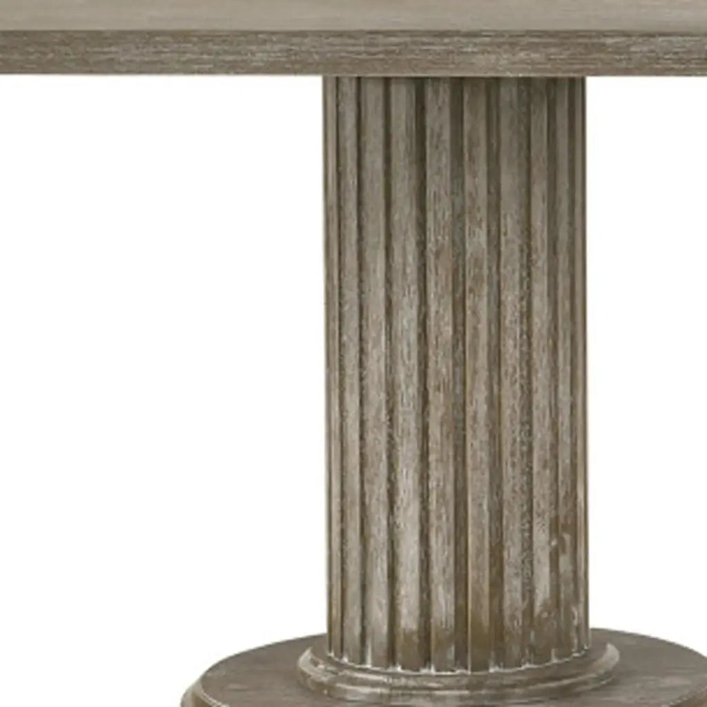 84" Gray Wood Double Pedestal Base Dining Table - Homeroots - Flyclothing LLC