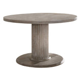 47" Gray Wood Pedestal Base Round Top Dining Table - HomeRoots - Flyclothing LLC