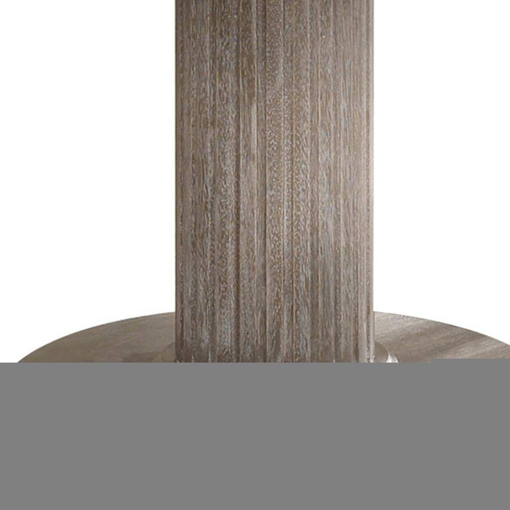 47" Gray Wood Pedestal Base Round Top Dining Table - HomeRoots - Flyclothing LLC
