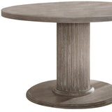 47" Gray Wood Pedestal Base Round Top Dining Table - HomeRoots - Flyclothing LLC