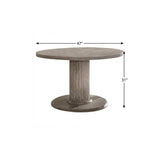 47" Gray Wood Pedestal Base Round Top Dining Table - HomeRoots - Flyclothing LLC