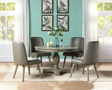 48" Gray Wood Pedestal Base Round Top Dining Table - HomeRoots - Flyclothing LLC