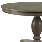 48" Gray Wood Pedestal Base Round Top Dining Table - HomeRoots - Flyclothing LLC