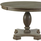 48" Gray Wood Pedestal Base Round Top Dining Table - HomeRoots - Flyclothing LLC