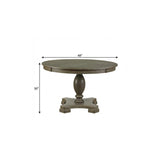 48" Gray Wood Pedestal Base Round Top Dining Table - HomeRoots - Flyclothing LLC