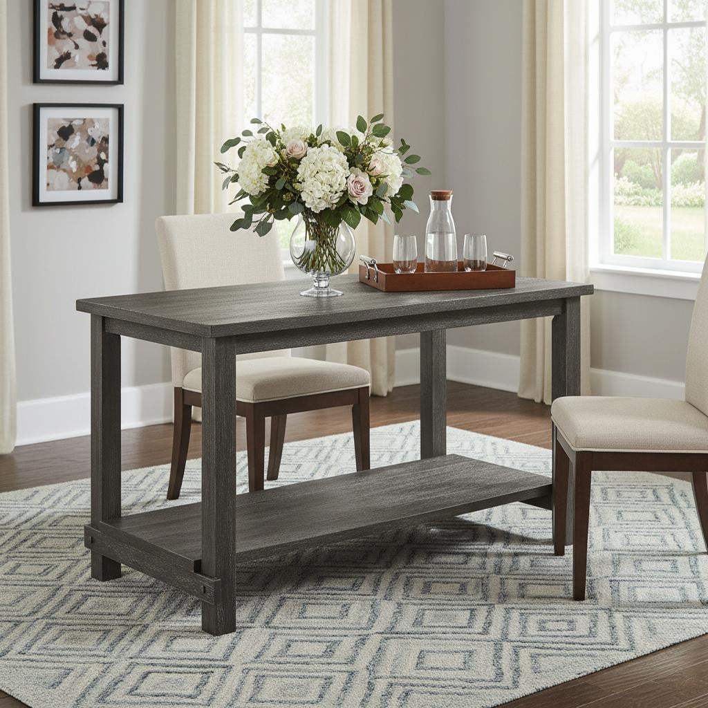 60" Gray Wood Dining Table - HomeRoots - Flyclothing LLC