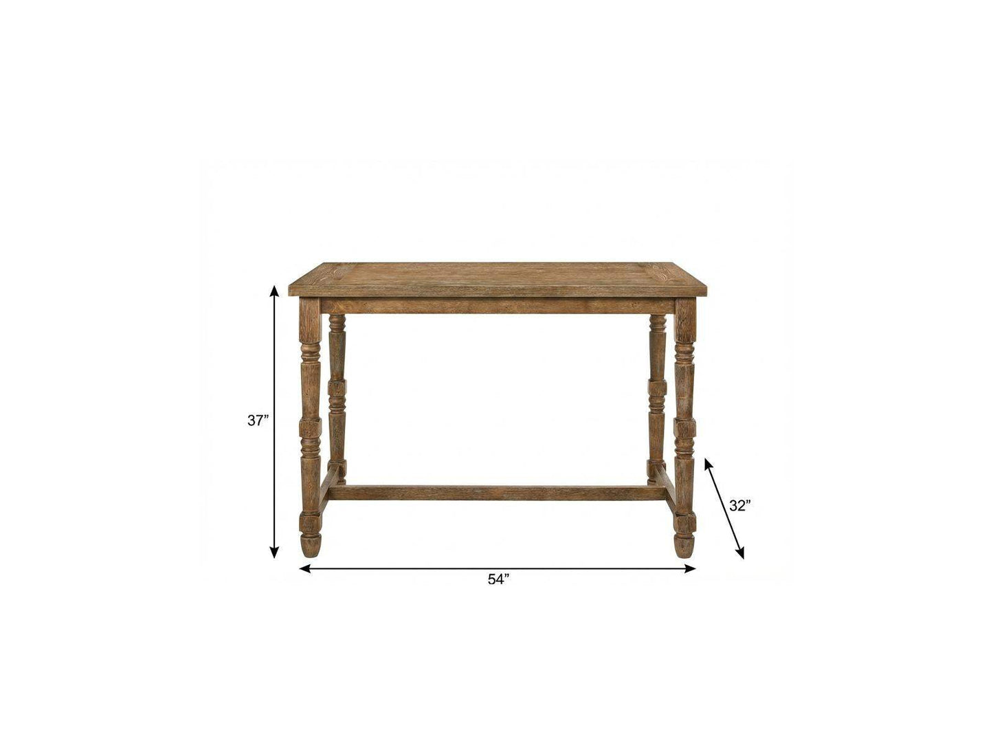 54" Oak Wood Trestle Base Dining Table - HomeRoots - Flyclothing LLC