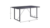 64" Dark Gray and Black Wood and Iron Sled Base Dining Table - HomeRoots - Flyclothing LLC
