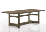 88" Oak Wood Trestle Base Dining Table - HomeRoots - Flyclothing LLC